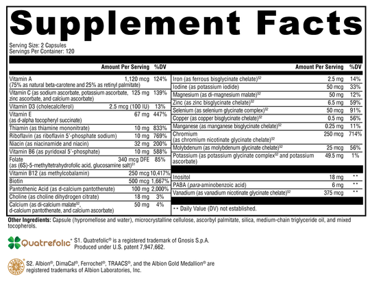 ActivNutrients® 240 Capsules Supplement Facts