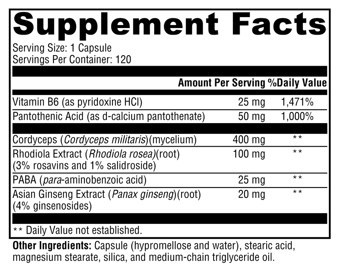 Adrenal Essence® 120 Capsules Supplement Facts