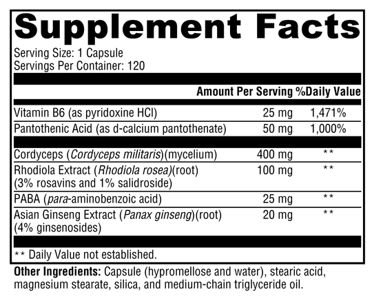 Adrenal Essence® 120 Capsules Supplement Facts