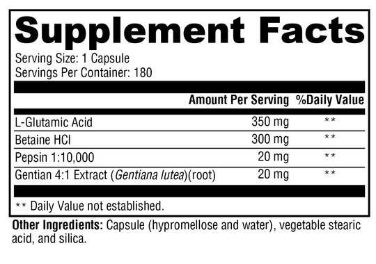 GastrAcid™ 180 Capsules Supplement Facts