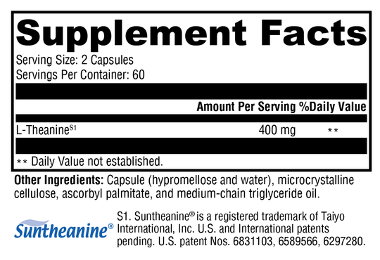 L-Theanine 120 Capsules Supplement Facts