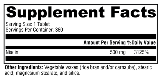 NiaVasc™ 360 Tablets Supplement Facts