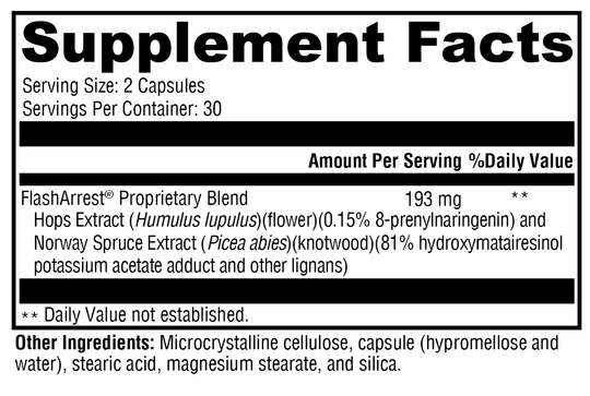 FlashArrest® 60 Capsules Supplement Facts