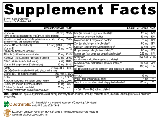 ActivNutrients® 120 Capsules Supplement Facts