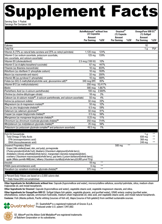 ActivEssentials™ 60 Packets Supplement Facts