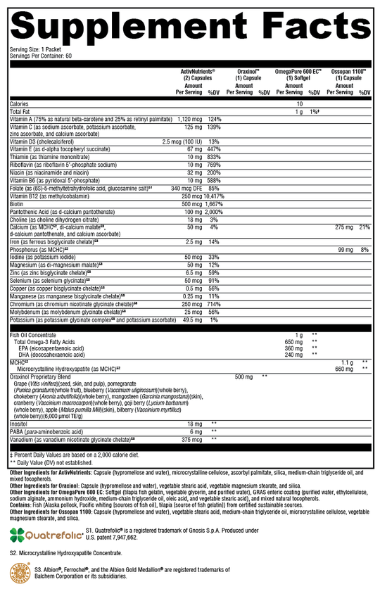 ActivEssentials™ for Women 60 Packets Supplement Facts