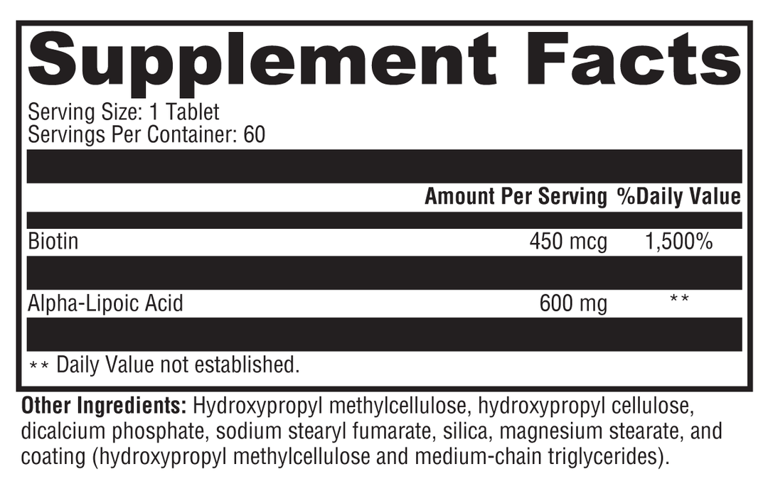 ALAmax™ CR 60 Tablets Supplement Facts