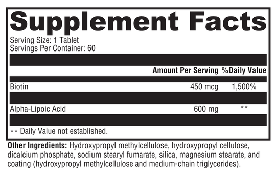 ALAmax™ CR 60 Tablets Supplement Facts