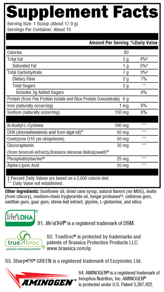 BrainSustain™ for Kids Vanilla Delight 15 Servings Supplement Facts