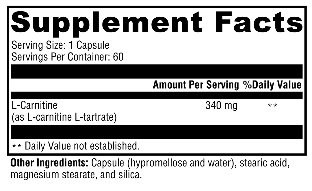 CarniteX™ 60 Capsules Supplement Facts