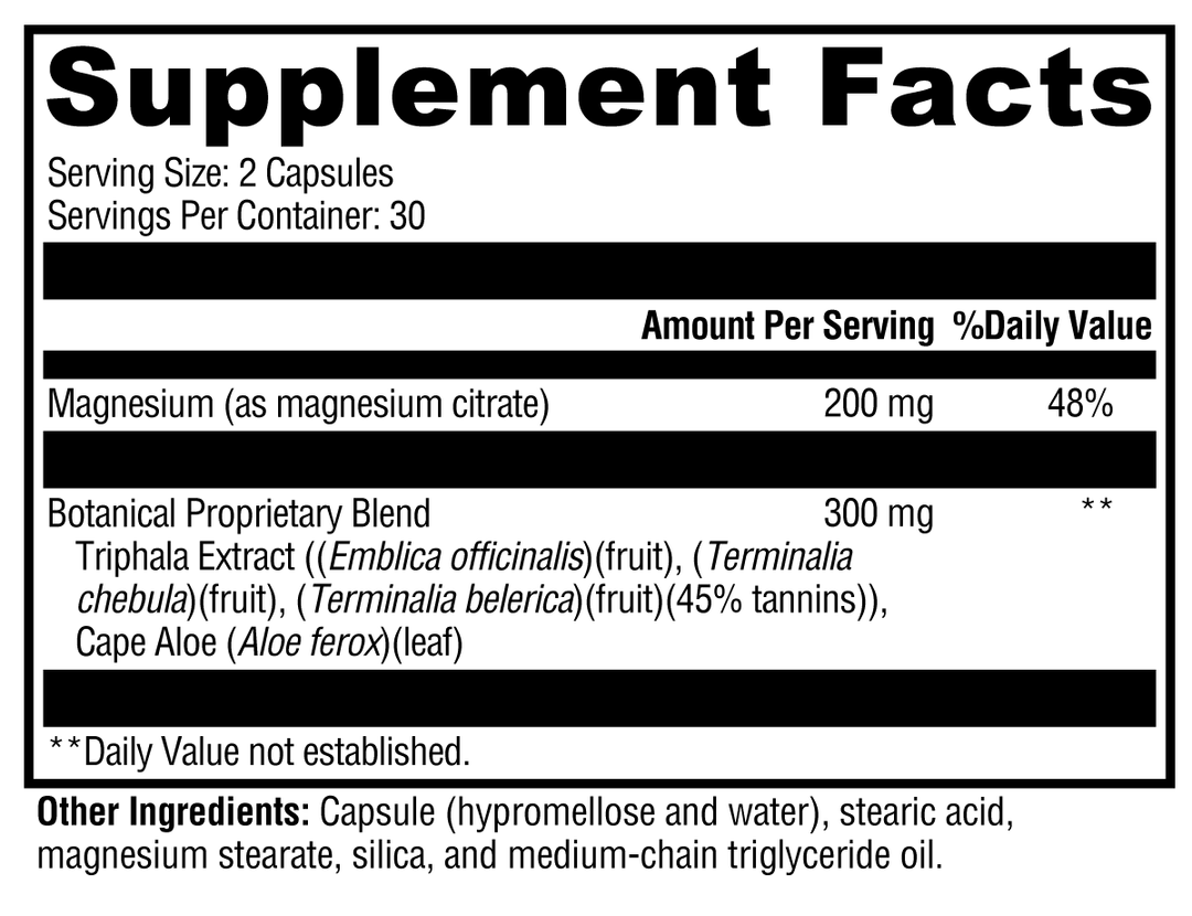 ColonX™ 60 Capsules Supplement Facts