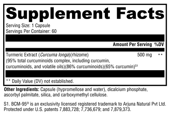 CurcuPlex-95™ 60 Capsules Supplement Facts