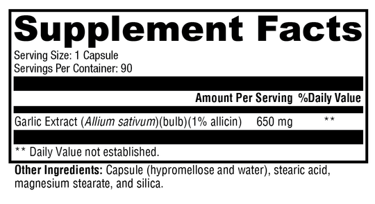 GarliX™ 90 Capsules Supplement Facts