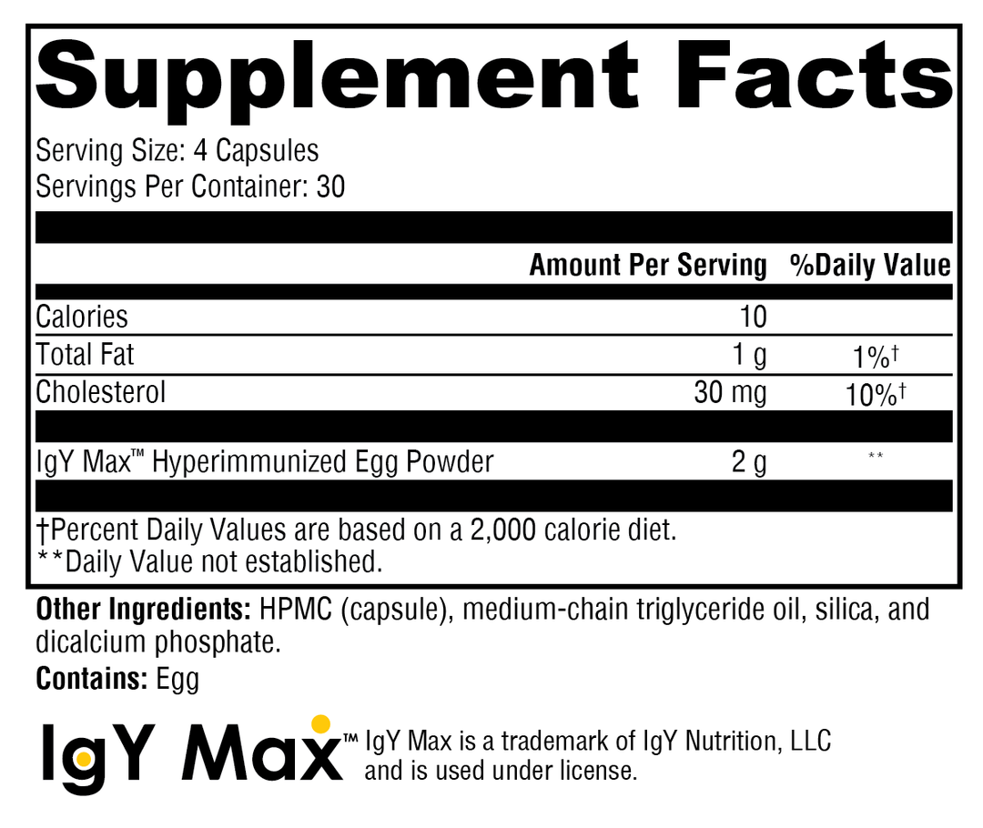 IG 26 DF 120 Capsules Supplement Facts