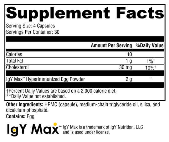 IG 26 DF 120 Capsules Supplement Facts