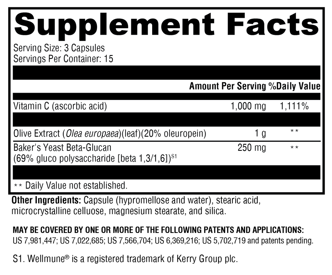 Immune Essentials™ 45 Capsules Supplement Facts