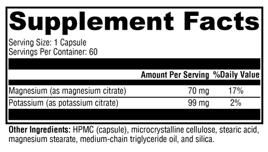 K-Mg Citrate™ 60 Capsules Supplement Facts