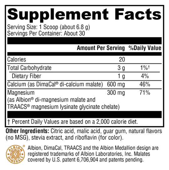 OptiMag® Plus Calcium Pear 30 Servings Supplement Facts