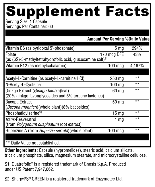 MemorAll™ 60 Capsules Supplement Facts