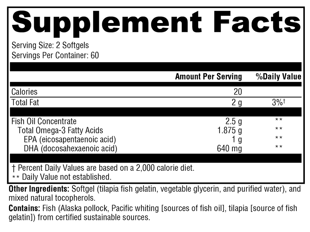 OmegaPure 820™ 120 Softgels Supplement Facts