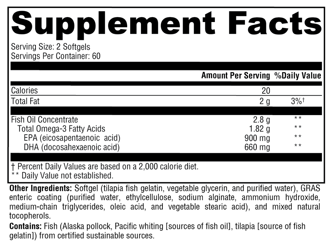 OmegaPure 780 EC™ 120 Softgels Supplement Facts