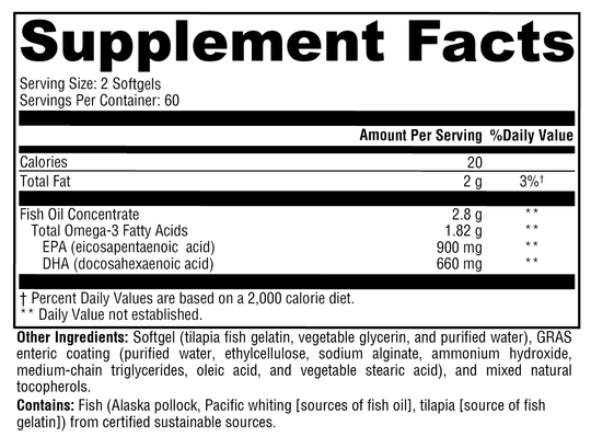 OmegaPure 780 EC™ 120 Softgels Supplement Facts
