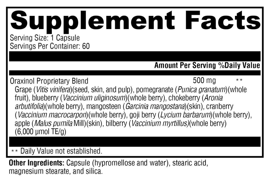 Oraxinol™ 60 Capsules Supplement Facts