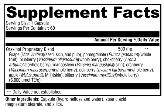 Oraxinol™ 60 Capsules Supplement Facts