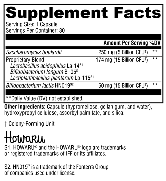ProbioMax® Sb DF 30 Capsules Supplement Facts