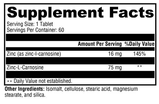 PepciX™ 60 Tablets Supplement Facts