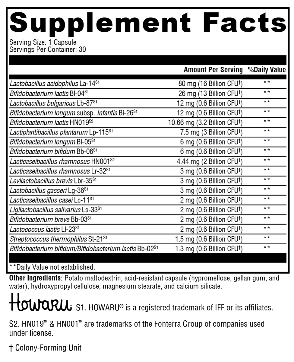 ProbioMax® Complete DF 30 Capsules Supplement Facts