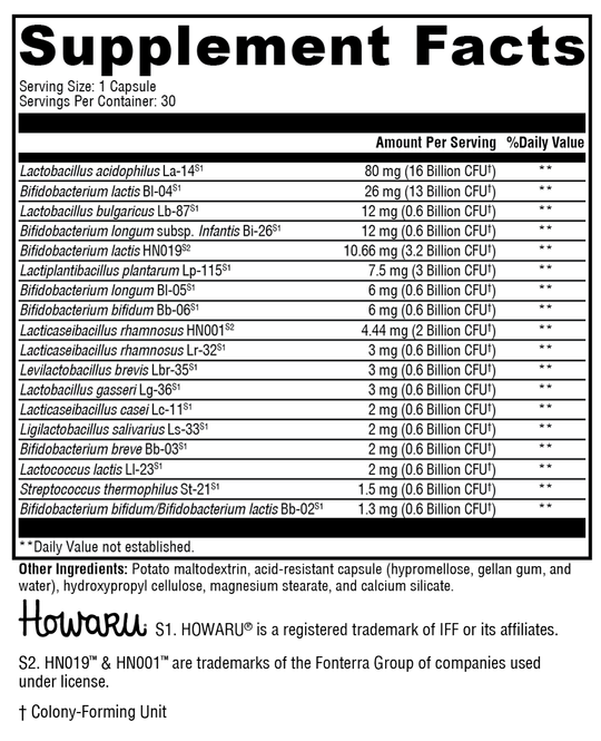 ProbioMax® Complete DF 30 Capsules Supplement Facts