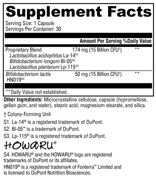ProbioMax® Daily 30B 30 Capsules Supplement Facts
