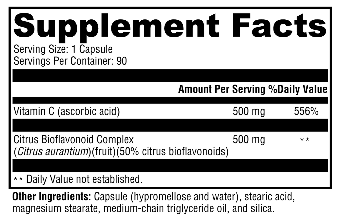 Bio C 1:1™ 90 Capsules Supplement Facts