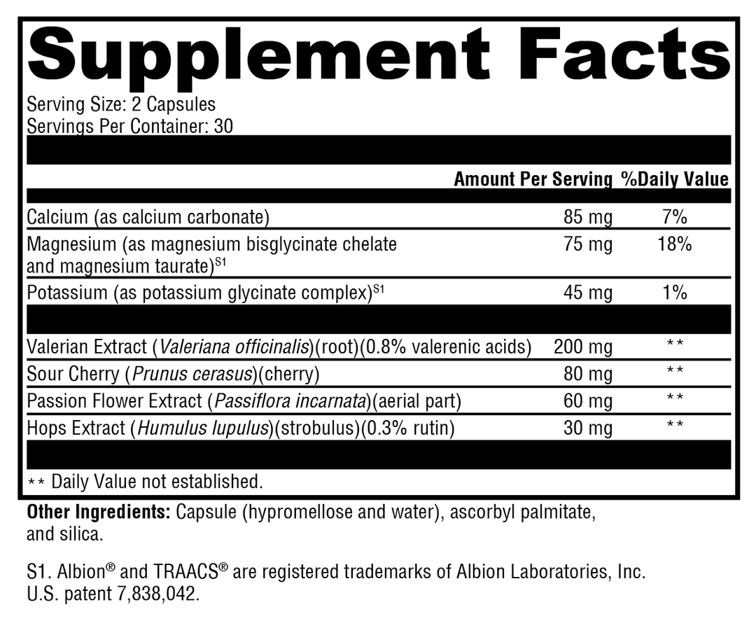 SynovX® Calm 60 Capsules Supplement Facts