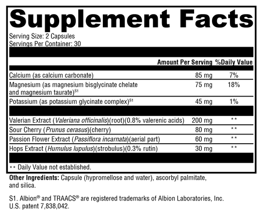 SynovX® Calm 60 Capsules Supplement Facts