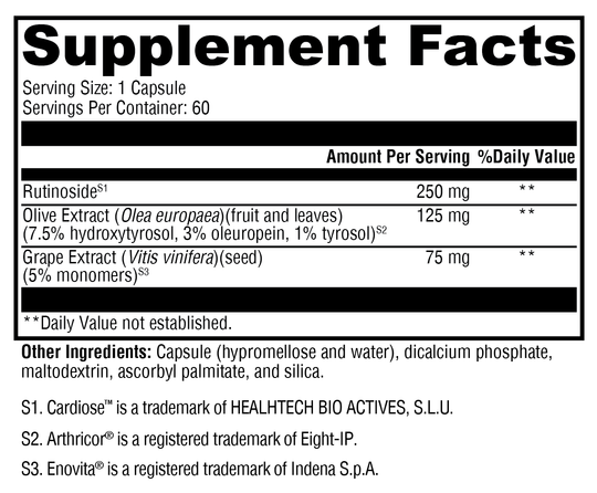 VitalVasc® 60 Capsules Supplement Facts