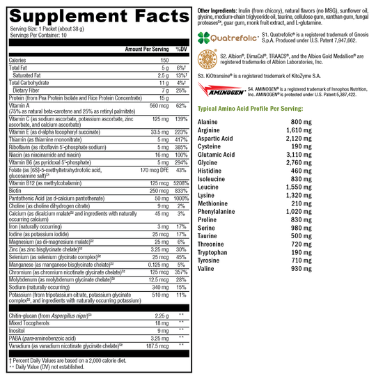 FIT Lean Food Complete French Vanilla 10 Servings Supplement Facts