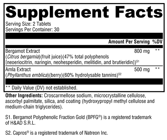 BergaCor® Plus 60 Tablets Supplement Facts