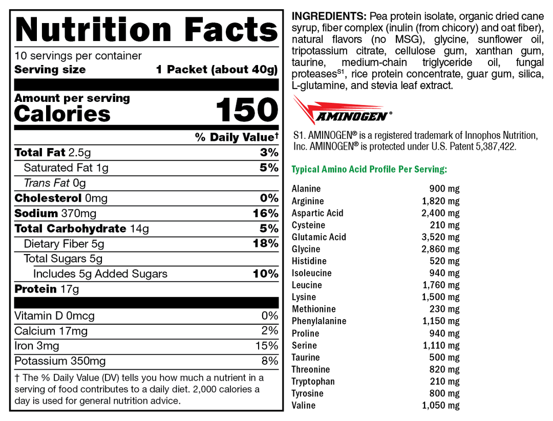 FIT Lean Food Vanilla Delight 10 Servings Supplement Facts