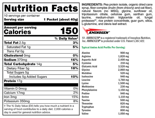 FIT Lean Food Vanilla Delight 10 Servings Supplement Facts