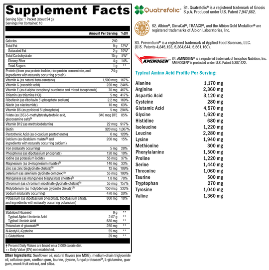 OptiCleanse® Plus Vanilla Delight 10 Servings Supplement Facts