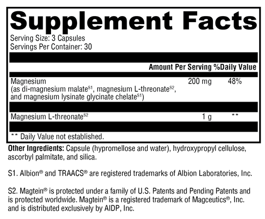 OptiMag® Neuro 90 Capsules Supplement Facts