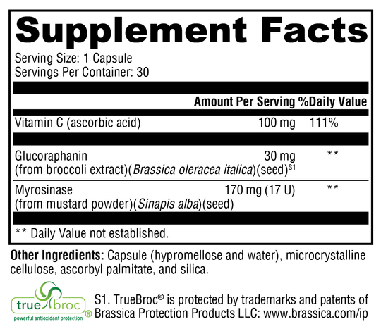 OncoPLEX™ Plus Myrosinase 30 Capsules Supplement Facts