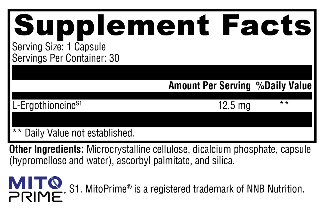 MitoPrime® 30 Capsules Supplement Facts