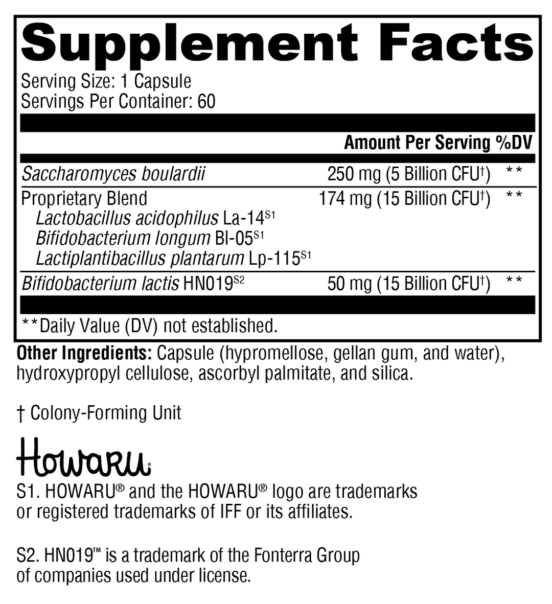 ProbioMax® Sb 35B 60 Capsules Supplement Facts