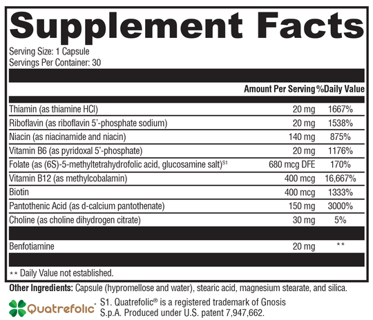 B Activ® 30 Capsules Supplement Facts