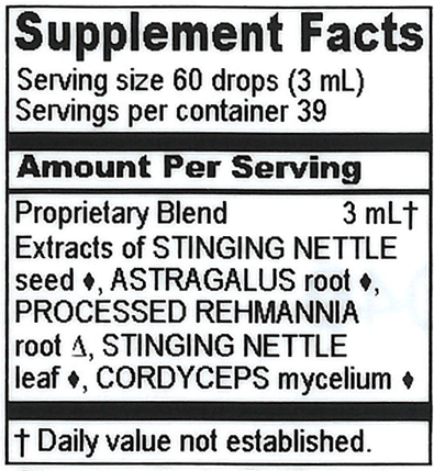 Kidney Support Compound 4 oz Supplement Facts
