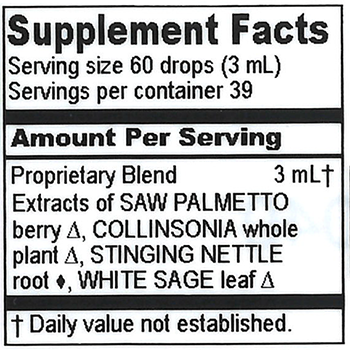 Men's Prostate Tonic 4 oz Supplement Facts