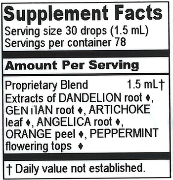Original Bitters 4 oz Supplement Facts
